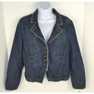 Bandolino Blue Jean Jacket with Brown Buttons